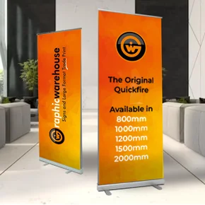 Roll Up & Pull Up Banner Stands - Reskins - Double Sided - 800mm Wide - Quickfire Superlite Twin (Budget)