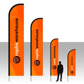 Flags & Textile Printing - Portable Flags - Feather Flags - Medium - 3.2m - Double Sided - 110gsm Flag (Polyknit)